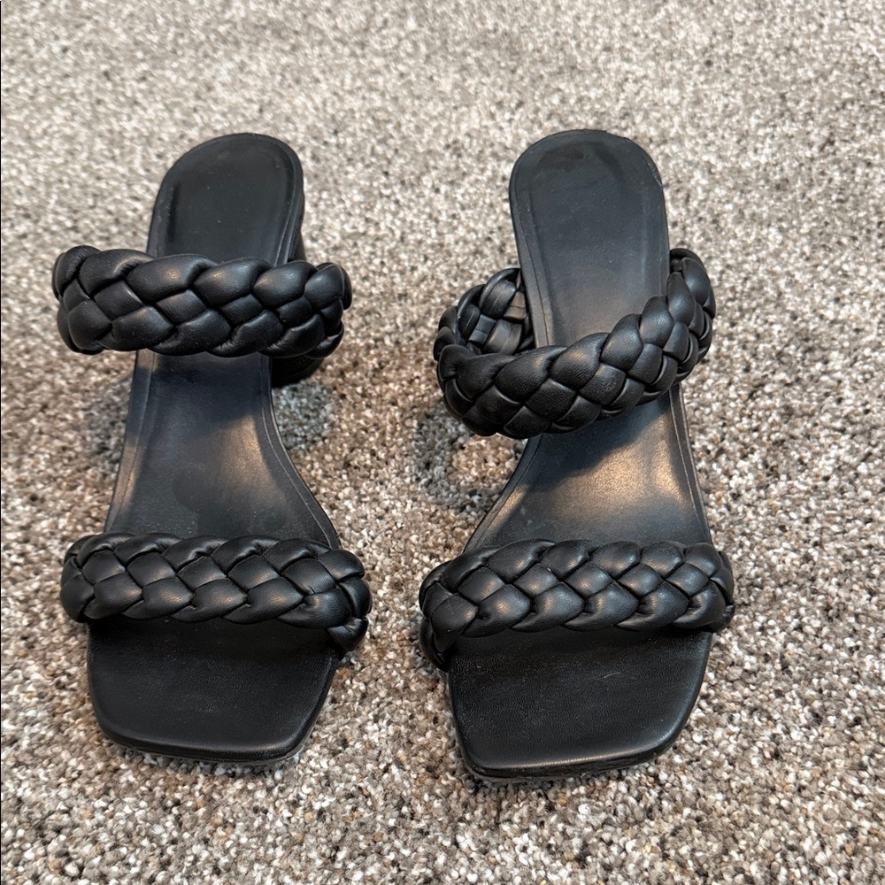 a new day Black Braided Sandals